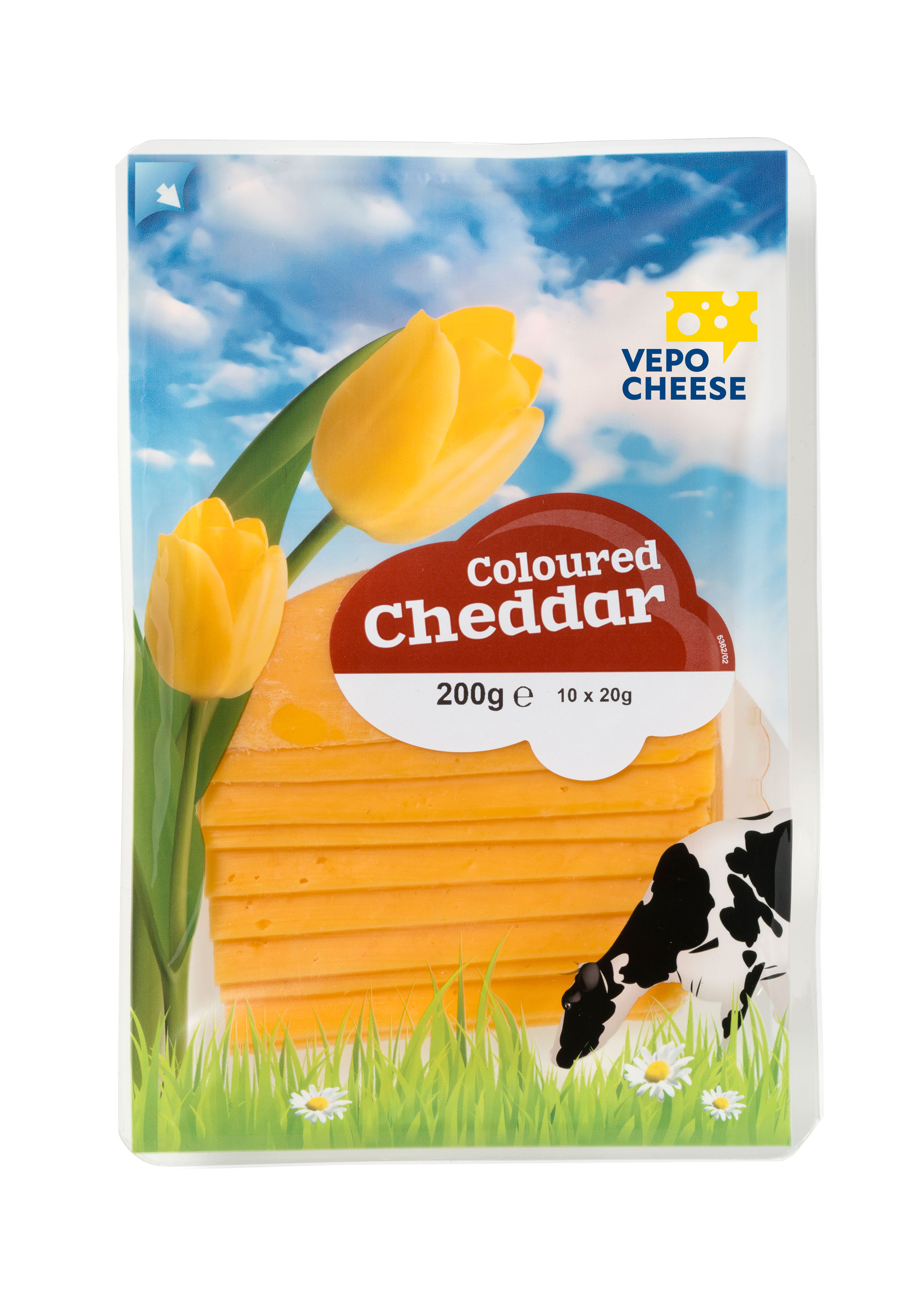 Coloured Cheddar cheese slices - Vepo Cheese